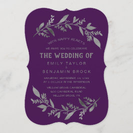 Invitation Branches courbes | Argent Le Mariage De