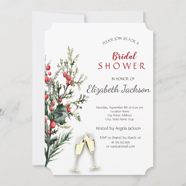 Invitation Branches d'arbre argentées, Baby Shower de mariage (Devant)