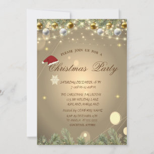 Invitation Branches de l'arbre de Noël Boules Compagnie de No