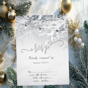 Invitation Branches de neige d'hiver Mariage RSVP