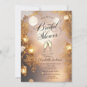 Invitation Branches Élégantes Réception de Mariage Lanterne R