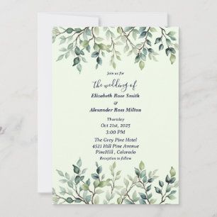 Invitation Branches simples du mariage feuille