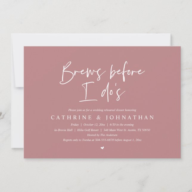 Invitation Brasse avant moi, Dîner de répétition Mariage (Devant)