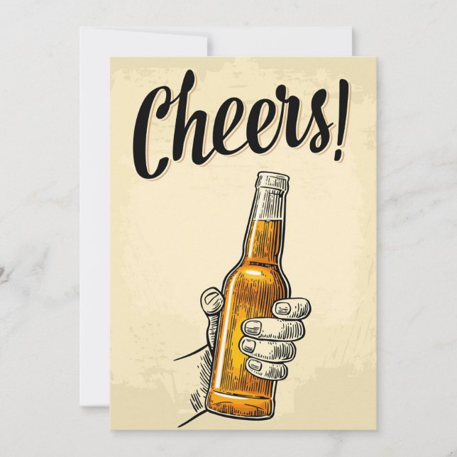 Invitation Brasserie Cheers Bière Retro Vintage (Devant)