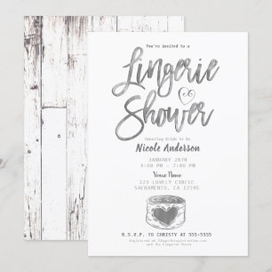 Invitation Brasserie rustique Bois Glam Argent Lingerie Douch