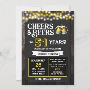 Invitation Brasserie Surprise Cheers and Beers pour 51 ans