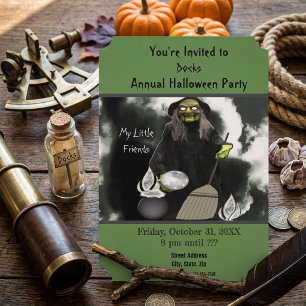 Invitation Brassin de pluie de sorcière Halloween