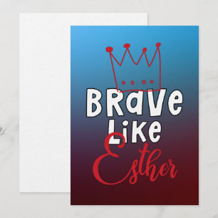 Invitation Brave Like Esther - Inspirant Art Juif Purim