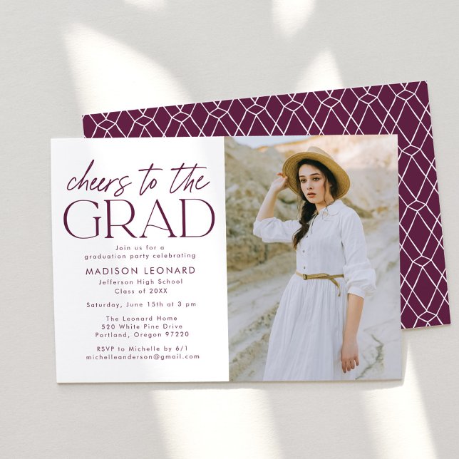 Invitation Bravo à la Grad Purple Photo Graduation Party (Créateur téléchargé)