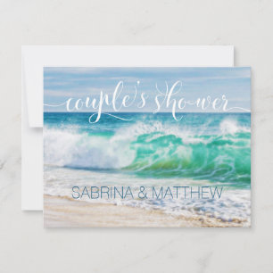 Invitation Breaking Waves Beach Couple Wedding shower