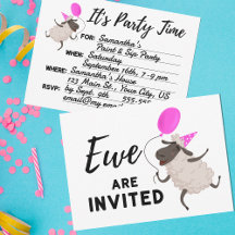 Brebis Rose Vous êtes Invités Fête de Toutes Occas