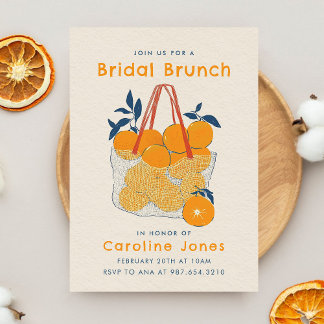 Invitation Bridal Branch & Lunch Watercolor Orange Juice 
