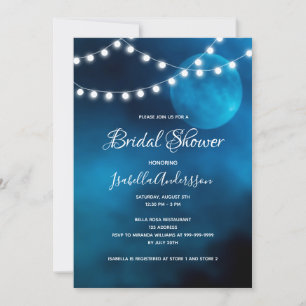 Invitation Bridal douche bleu lune fée lumières romantique