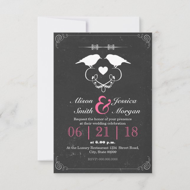 Invitation Bride and Bride - Lesbian wedding (Devant)