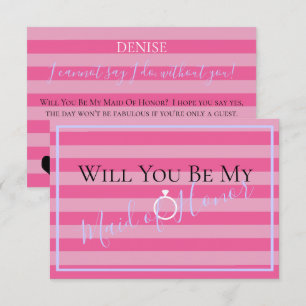 Invitation BRIDE & Be My Bridesmaid Pink Fête des mariées Par