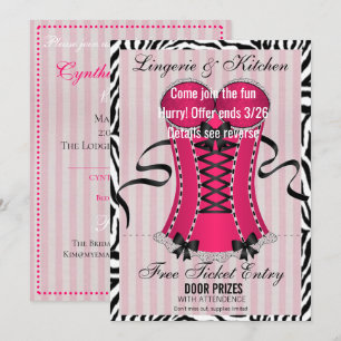 Invitation BRIDE & Bridesmaids Lingerie Pink Shower Party