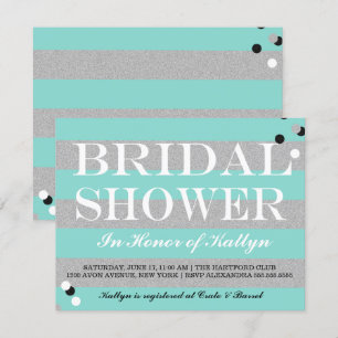 Invitation BRIDE & CO Silver & Fête des mariées Turquoise