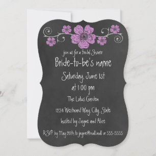 Invitation Bride de tableau rouge rose sauvage