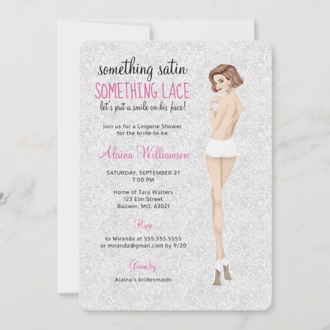 Invitation Bride dentelle en culottes Lingerie Douche (Devant)