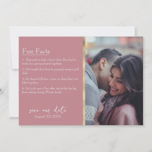 Invitation Bride & Groom - Faits Photo sur Dusty Pink