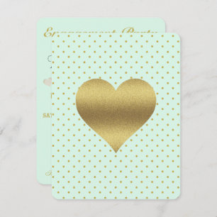 Invitation BRIDE Mint Et Gold Heart Polka Dot Shoot Party