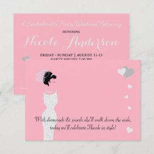 Invitation Bride Pink Bridal Bachelorette Douche Party