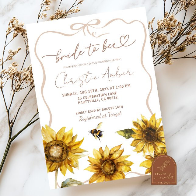 Invitation Bride pour être tournesol et Fête des mariées d'ab (Créateur téléchargé)