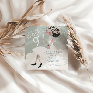 Invitation Bride sur Cloud 9 Carré Fête des mariées Turquoise