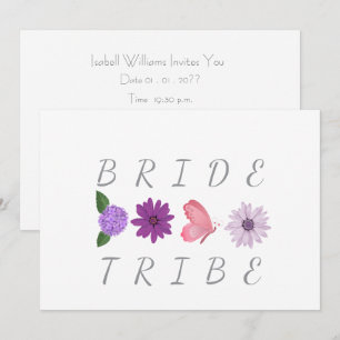 Invitation Bride Tribe Fleurs Enterrement de Vie de Jeune Fil