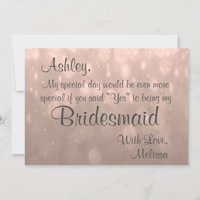Invitation Bridesmaid | Blush Bokeh (Devant)