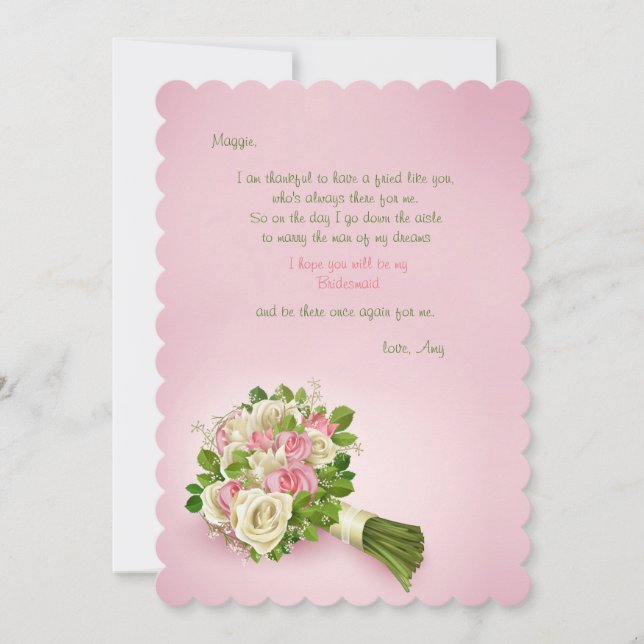 Invitation Bridesmaid Bouquet - Serez-Vous Ma Bridesmaid (Devant)