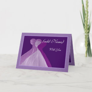 Invitation Bridesmaid Double Violet & Purple Gowns