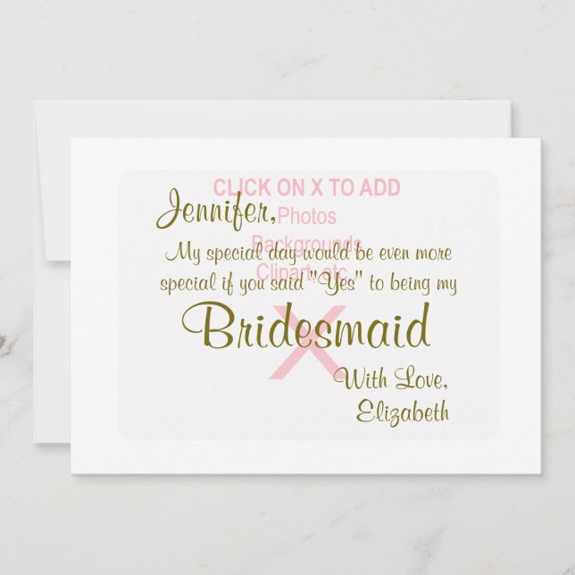 Invitation Bridesmaid | MODÈLE (Devant)