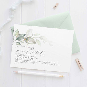 Invitation Bridesmaids Brunch Dreamy Greenery Fête des mariée