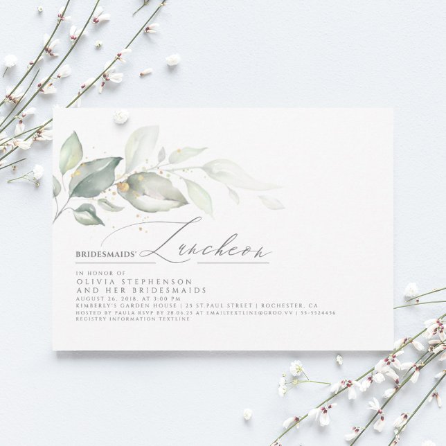 Invitation Bridesmaids Luncheon Dreamy Greenery Fête des mari (Créateur téléchargé)