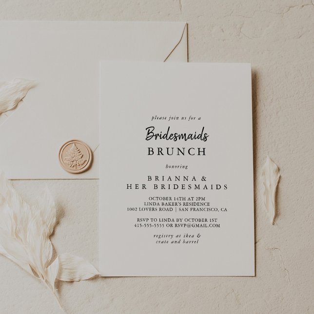 Invitation Bridesmaids moderne Brunch Douche (Créateur téléchargé)
