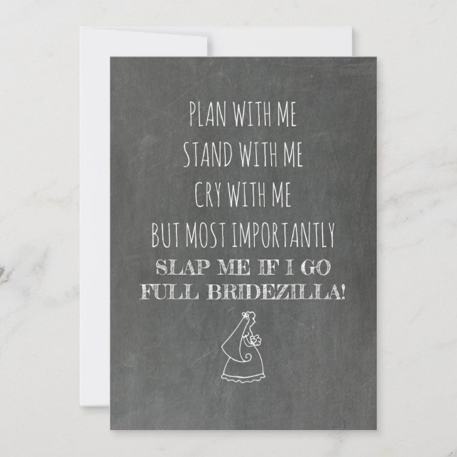 Invitation Bridezilla Funny Bridesmaid / Maid of Honor (Devant)