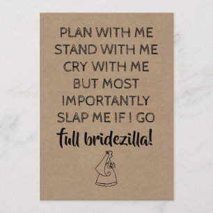 Invitation Bridezilla Funny Bridesmaid / Maid of Honor