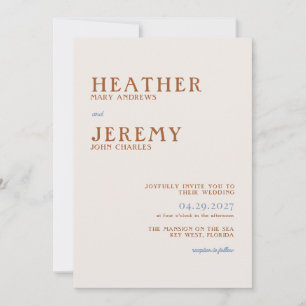 Invitation Bright Boho coloré Mariage rétro