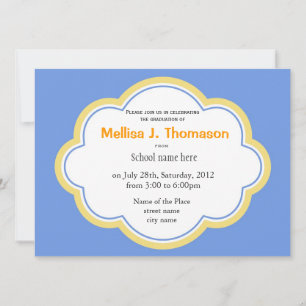 Invitation Bright ciel bleu et jaune graduation d'été