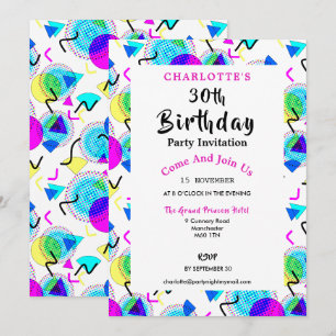 Invitation Bright Colorée Fun Anniversaire Fun