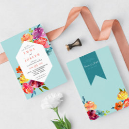 Invitation Bright Été coloré pastel Mariage floral I