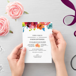 Invitation Bright Été coloré romantique Mariage floral I