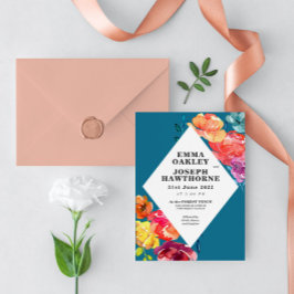 Invitation Bright Été coloré triangle Mariage floral I I