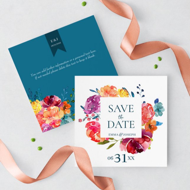 Invitation Bright Summer coloré Mariage "Save the Date" (Créateur téléchargé)
