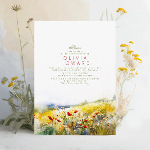 Invitation Bright Summer Fleurs sauvages Boho Fête des mariée