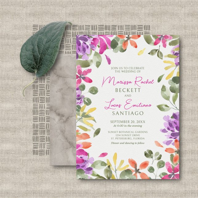 Invitation Bright Tropical Floral Mariage (Créateur téléchargé)