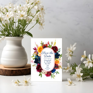 Invitation Bright Watercolor Floral Photo Enregistrer la date