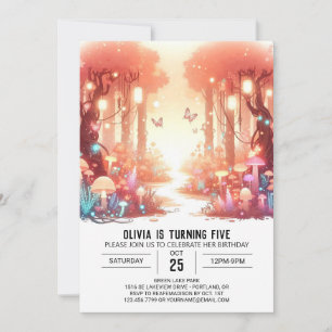 Invitation Bright Whimsical Woodland Digital Anniversaire