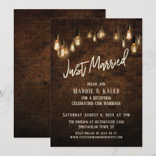 Invitation Brique industrielle avec lumières d'Edison, tout j